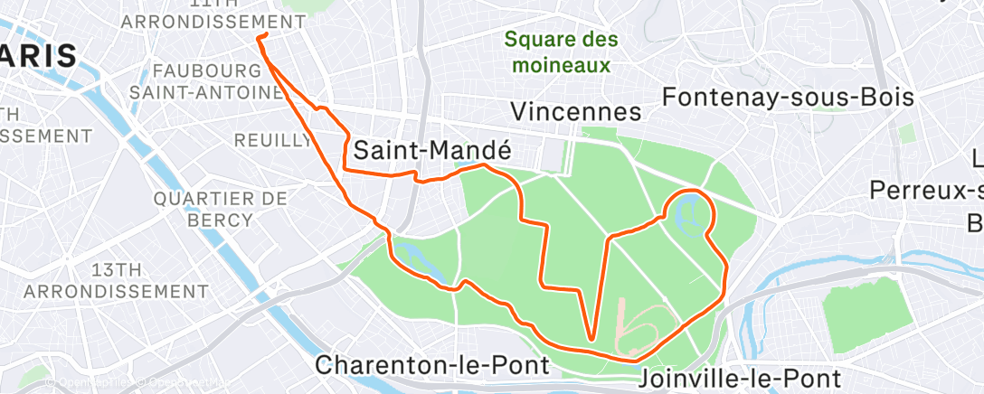 Map of the activity, Morning Run