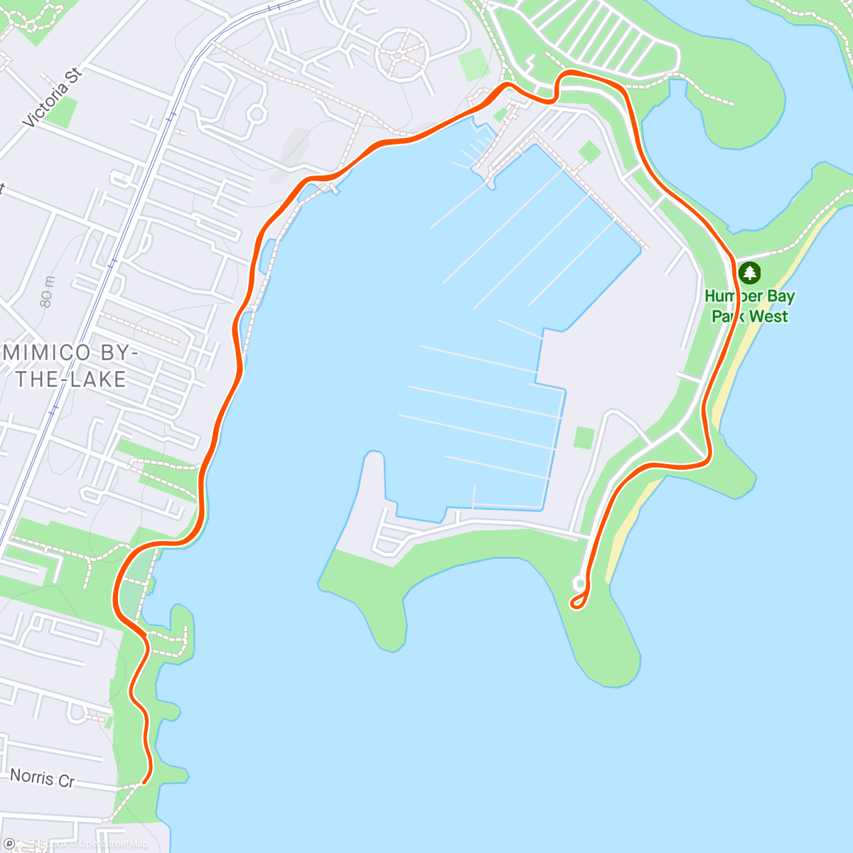 Map of the activity, Post 20 km bike