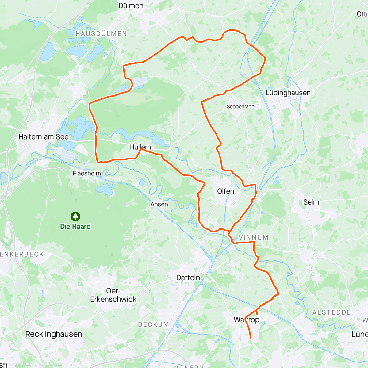 Map of the activity, Grupetto Sprinter Waltrop