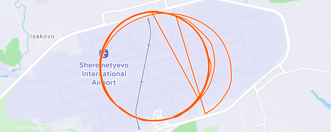 Map of the activity, Крылатский манеж. Stryd. Откалибровал. В Москве не бегается, улетаю в Сочи