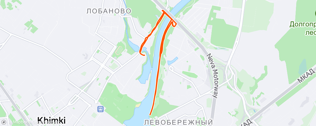 Map of the activity, Evening Run