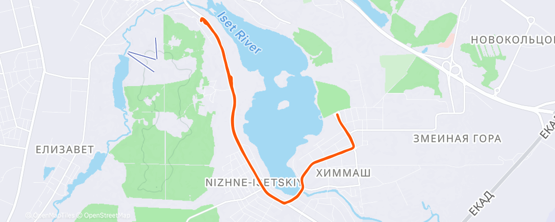 Map of the activity, Вечерний забег
