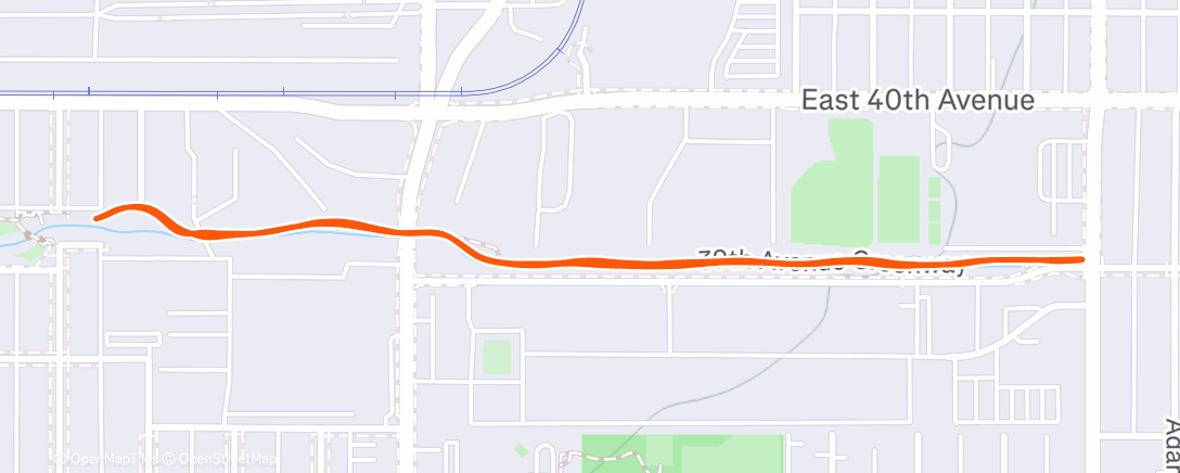 Map of the activity, Afternoon Run