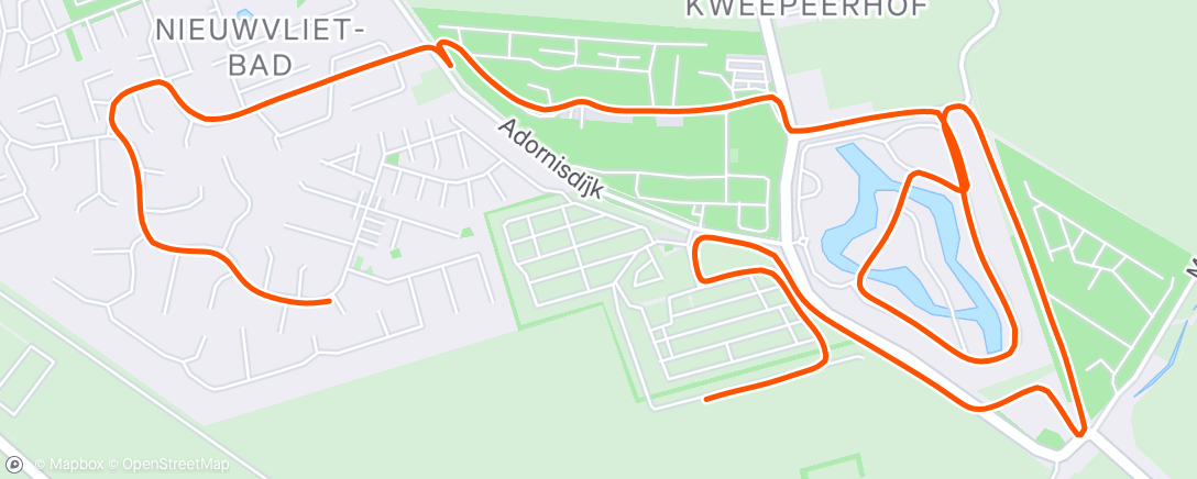 Map of the activity, Ochtendloop, ingekort. Terug last🙄