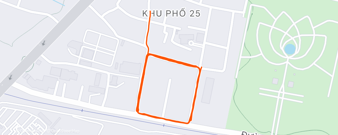 Map of the activity, Evening Run