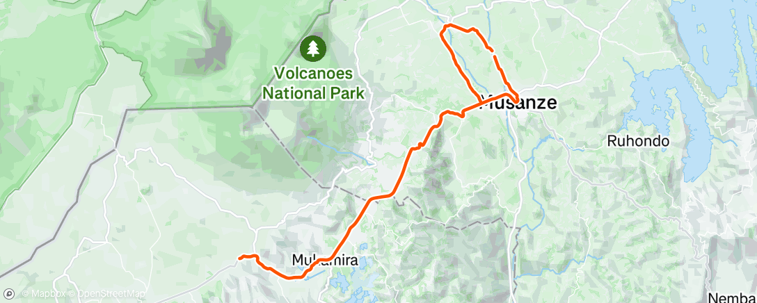 Map of the activity, Altitude Camp. Day 2. Altitude adaptation with Rwanda Nat Team