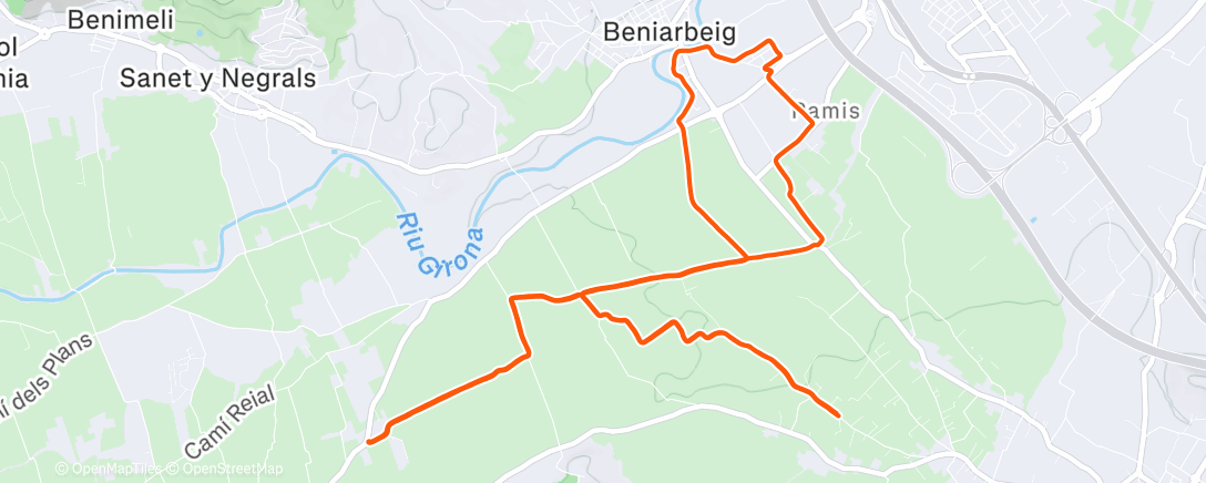 Map of the activity, 1h30'//CC Z2🏃‍♂️