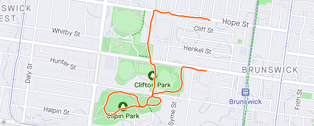 Map of the activity, Morning Walk