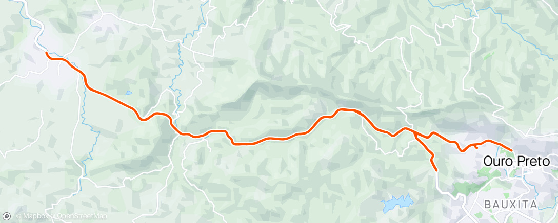 Map of the activity, Speed Ouro Preto x Cachoeira do Campo