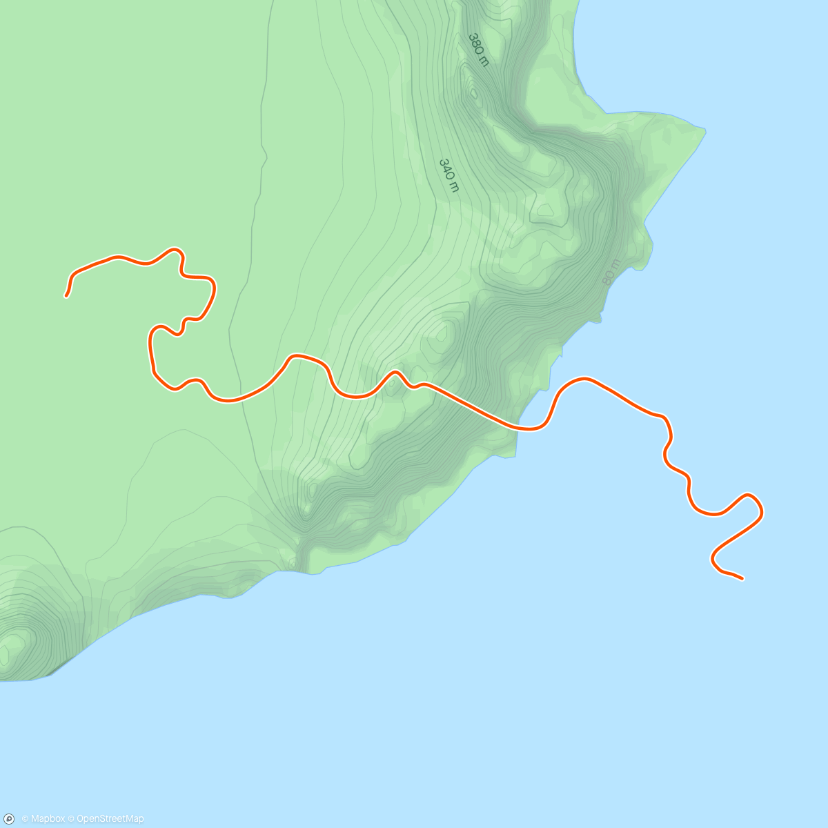 Карта физической активности (Zwift - Deload W14 Tempo 2ks - Big Foot Hills in Watopia)