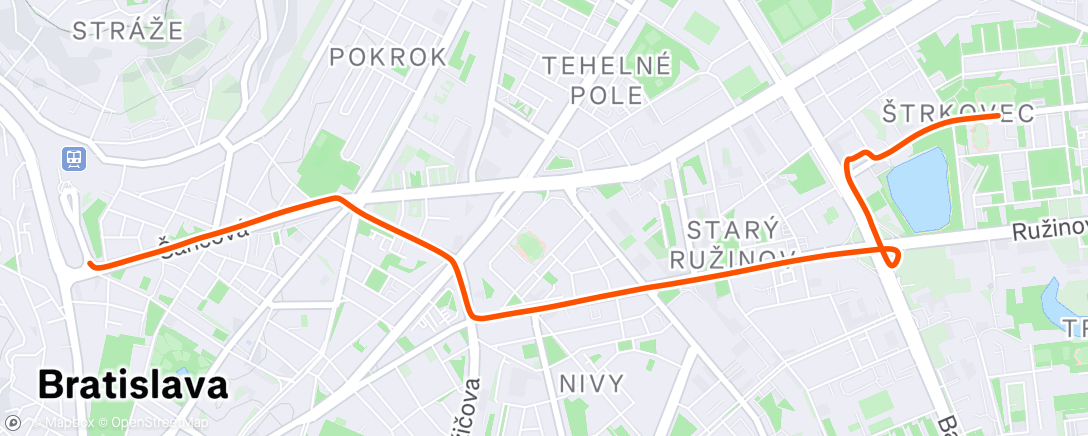 Map of the activity, Evening Ride
