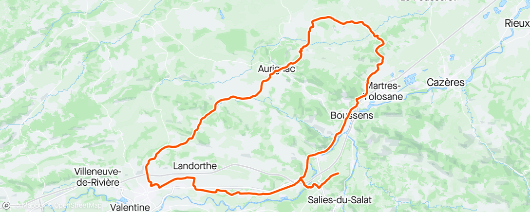 Map of the activity, Sortie vélo le midi avec crsg