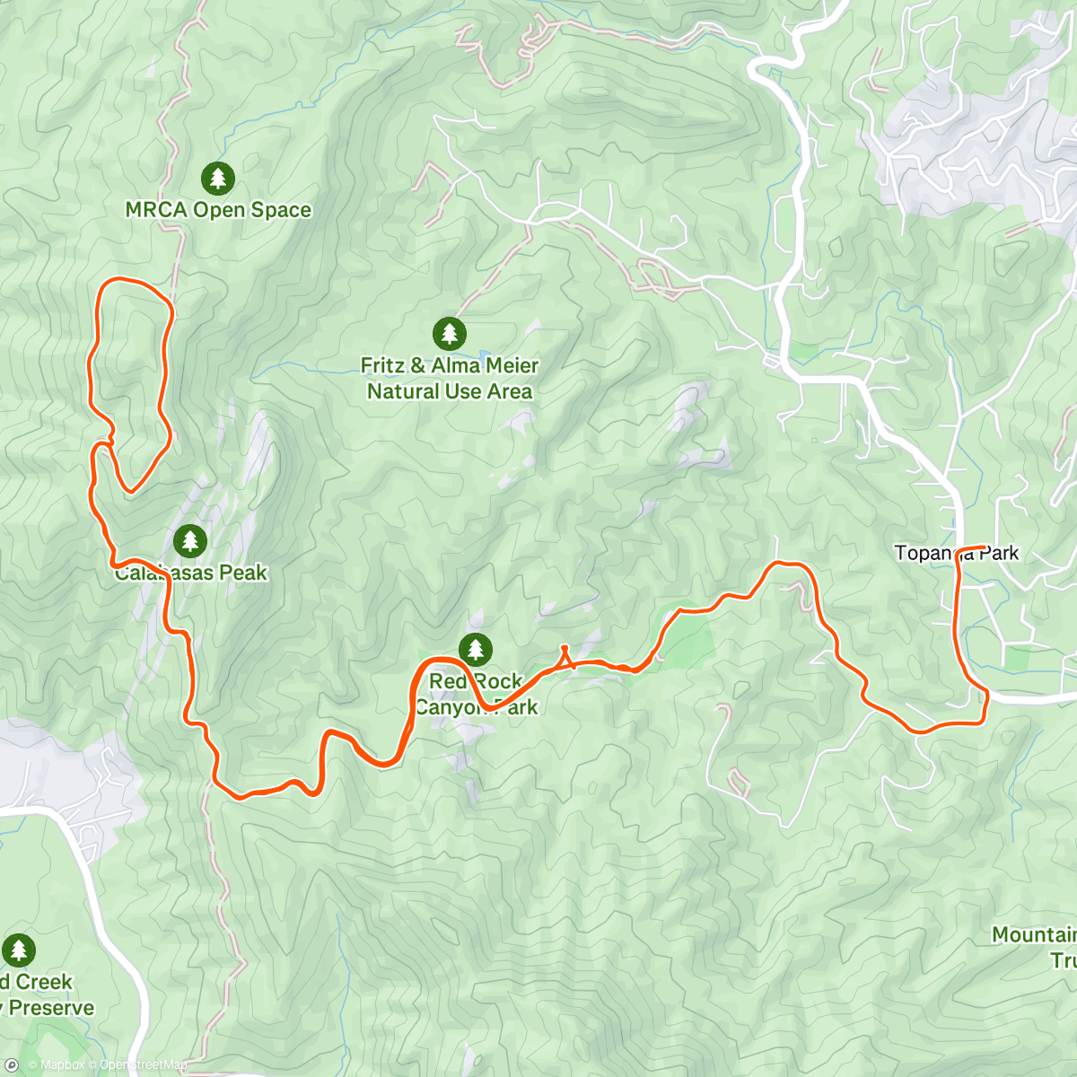 Map of the activity, Socal Trail Run/Hike