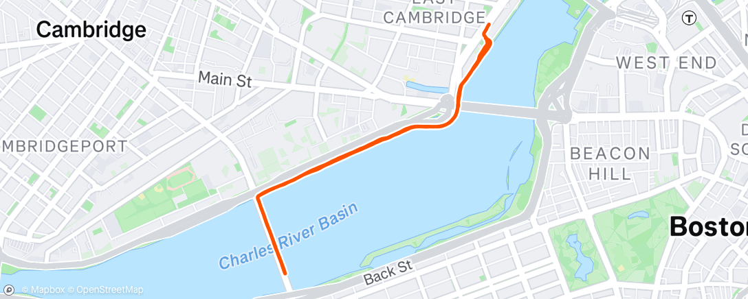 Map of the activity, Afternoon Run
