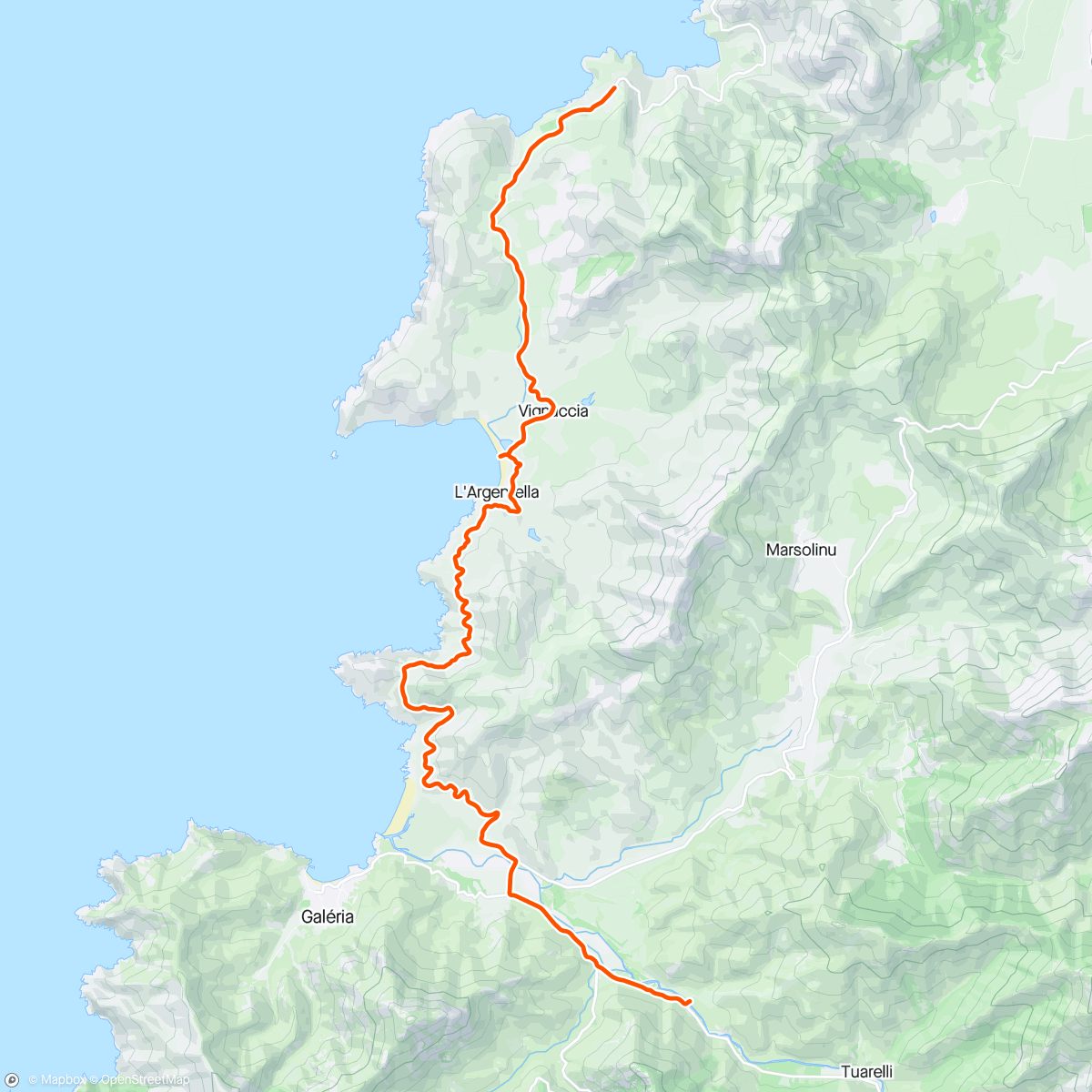 Map of the activity, Fasted: ROUVY - Corse Calvi 2