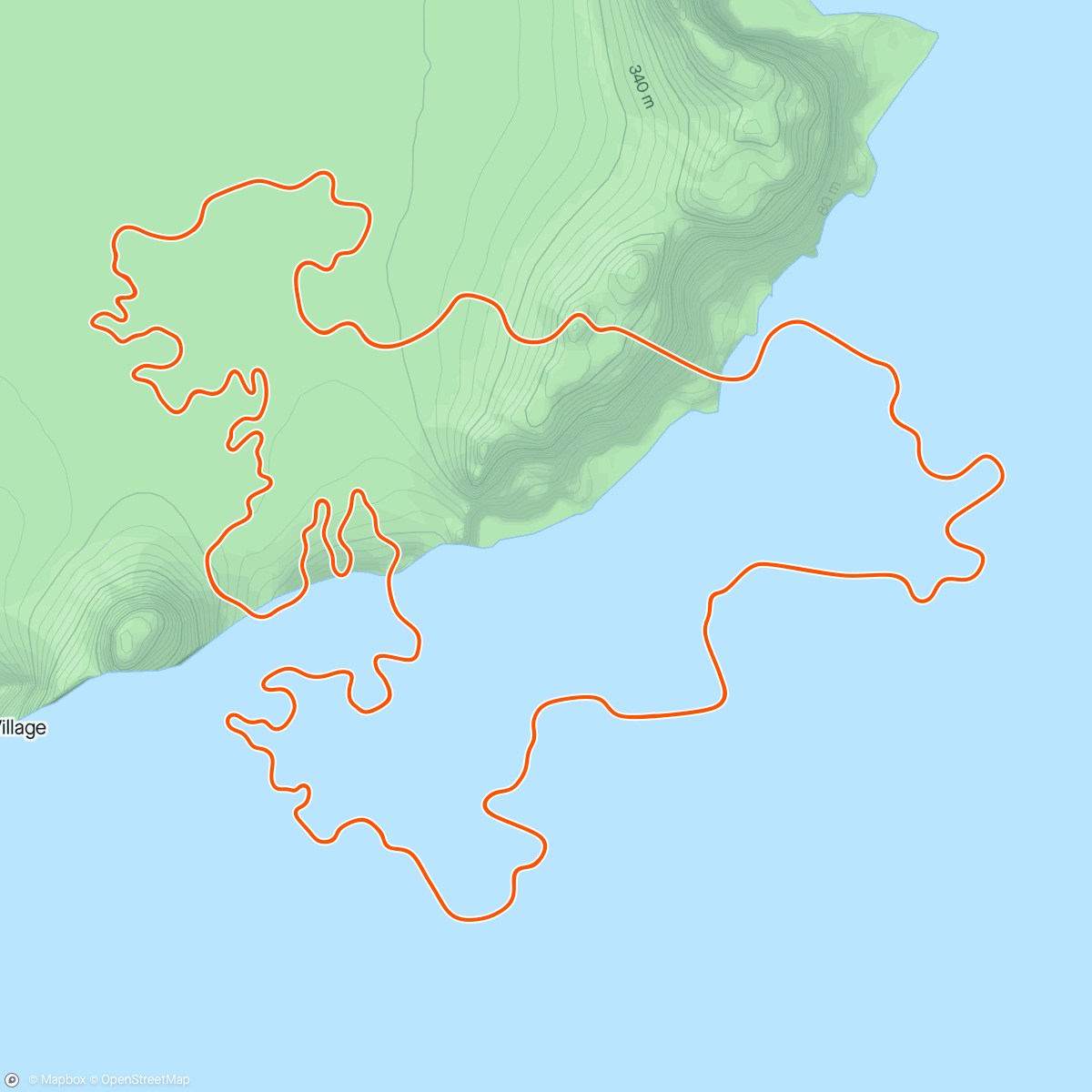 Map of the activity, Zwift - intervals
