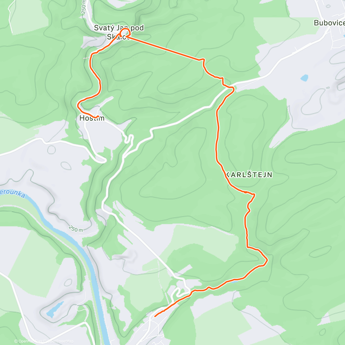 Map of the activity, Svatý Jan pod Skálou