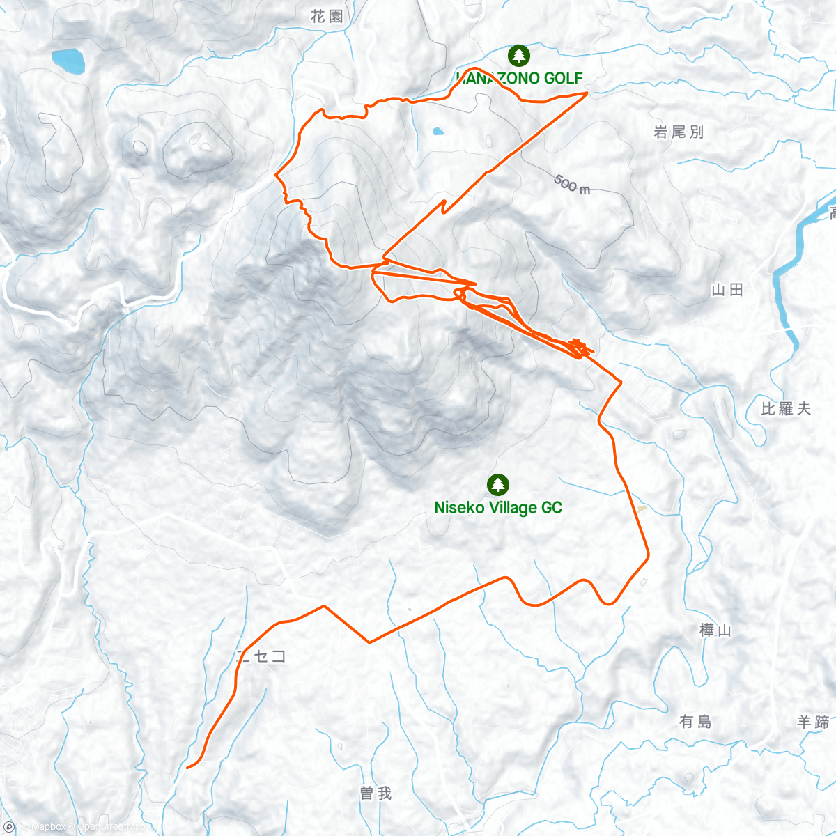 Map of the activity, Niseko: breezy and fun