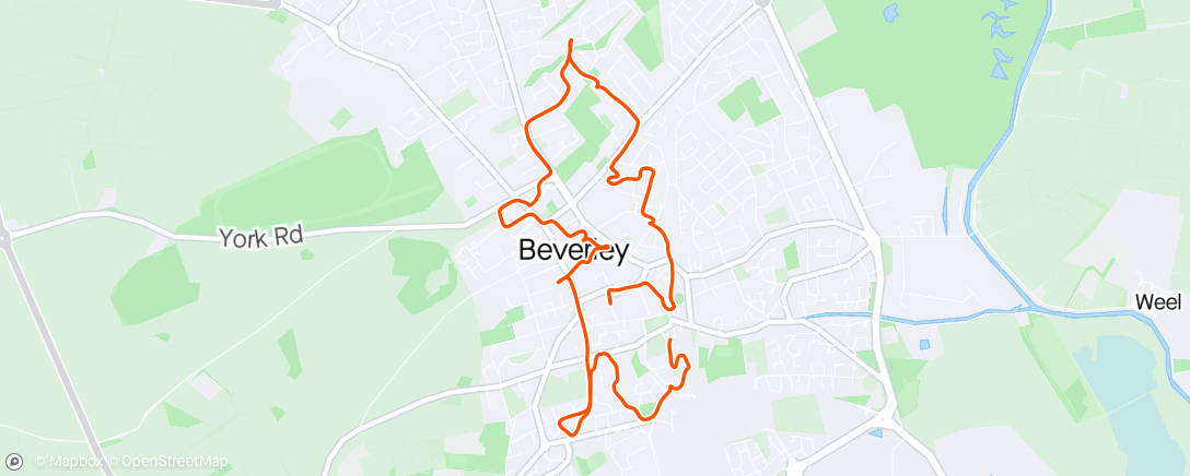 Mapa de la actividad, Beverley urban course C