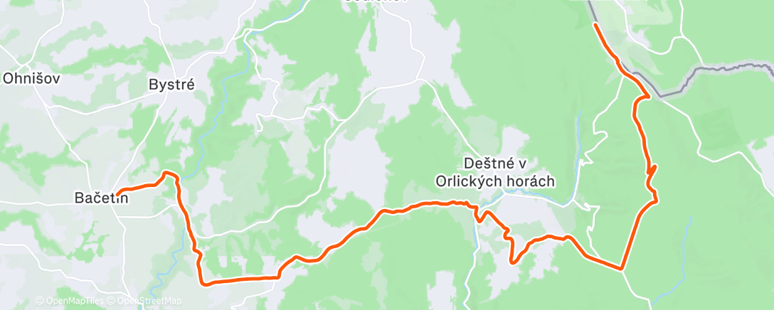 Map of the activity, Flat tyre bez pumpičky Bike Ride