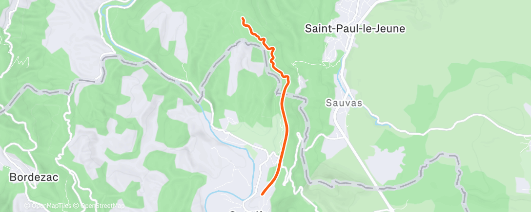 Carte de l'activité Course à pied le midi