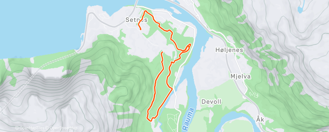 Mapa de la actividad, Afternoon Trail Run
