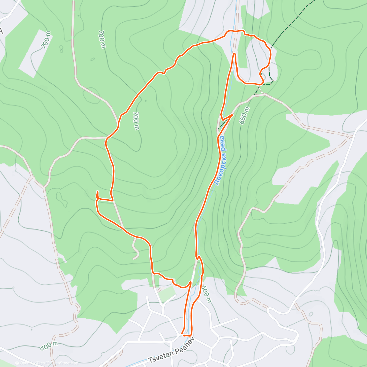 Map of the activity, Afternoon Hike