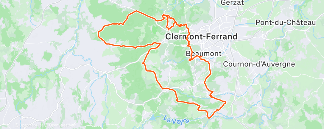 Map of the activity, Afternoon Ride