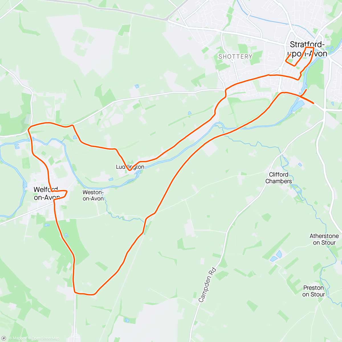 Map of the activity, Stratford Half Marathon