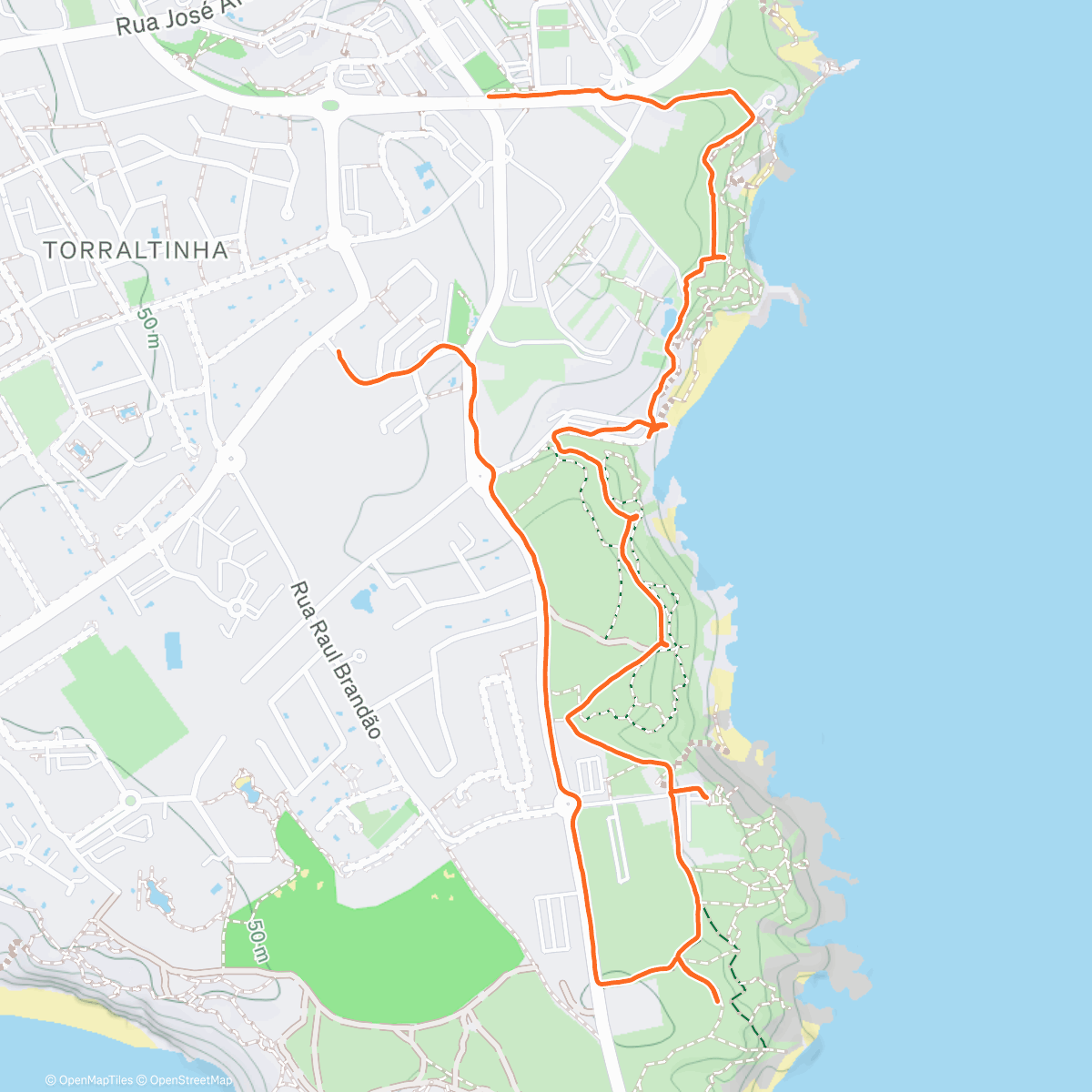 Map of the activity, Ponta da Piedade