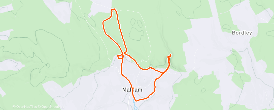 Map of the activity, Boxing day Malham Cove hike