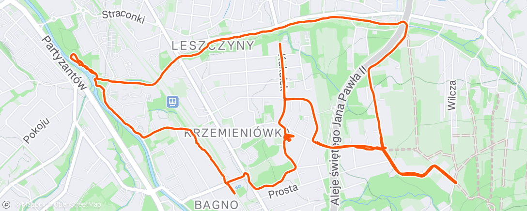 Map of the activity, Evening Ride