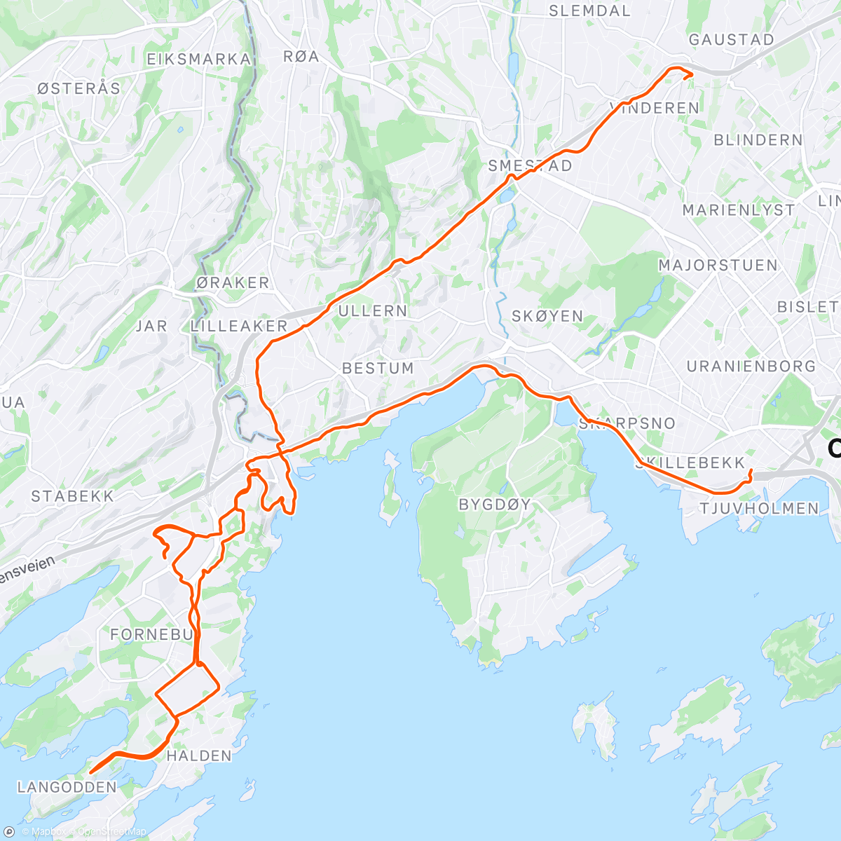 Map of the activity, Afternoon Run