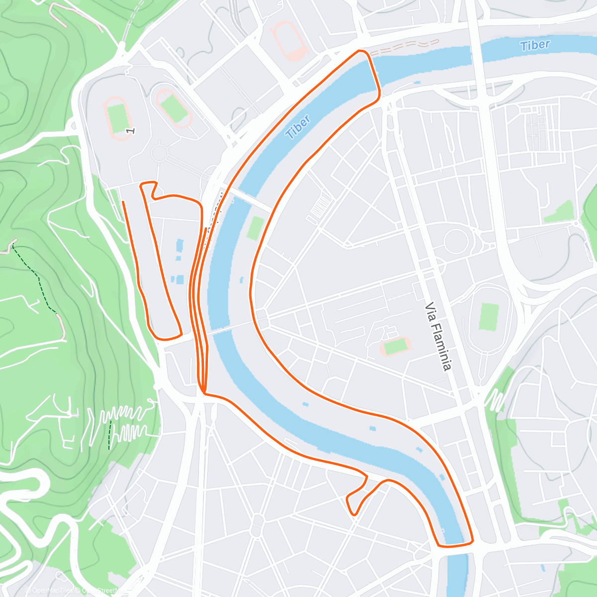 Map of the activity, Corsa mattutina