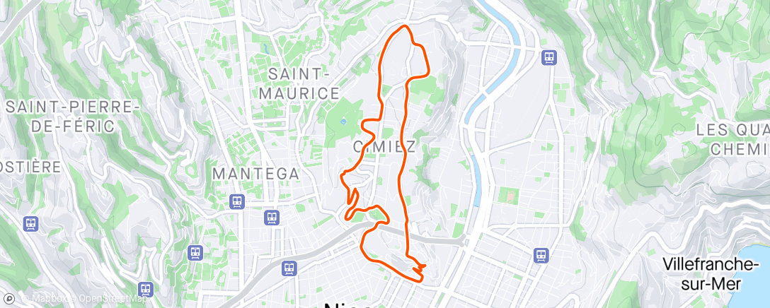 Map of the activity, Footing du soir