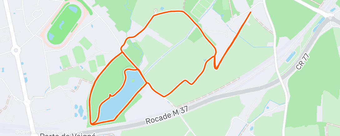 Map of the activity, Course à pied le matin