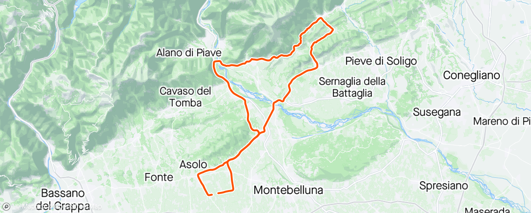 Map of the activity, Miane, Combai, Valdobbiadene 💪🤩