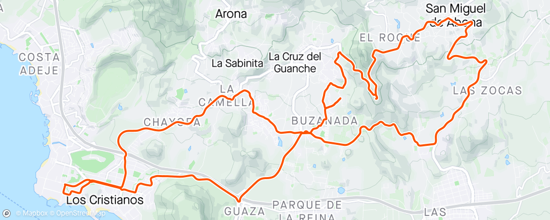 Map of the activity, San Miguel figure of eight