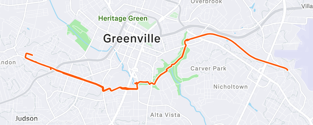 Map of the activity, Afternoon Run