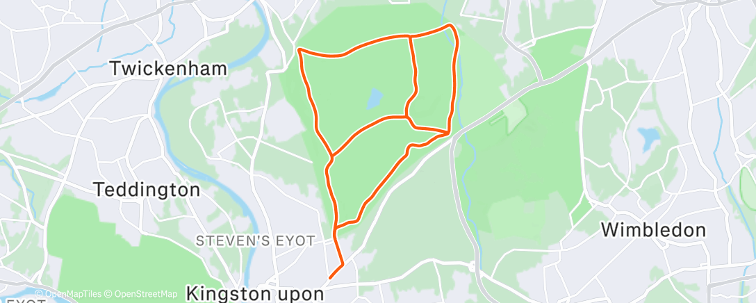 Map of the activity, Cycling