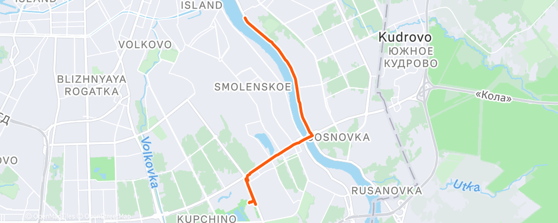 Map of the activity, Дневной забег