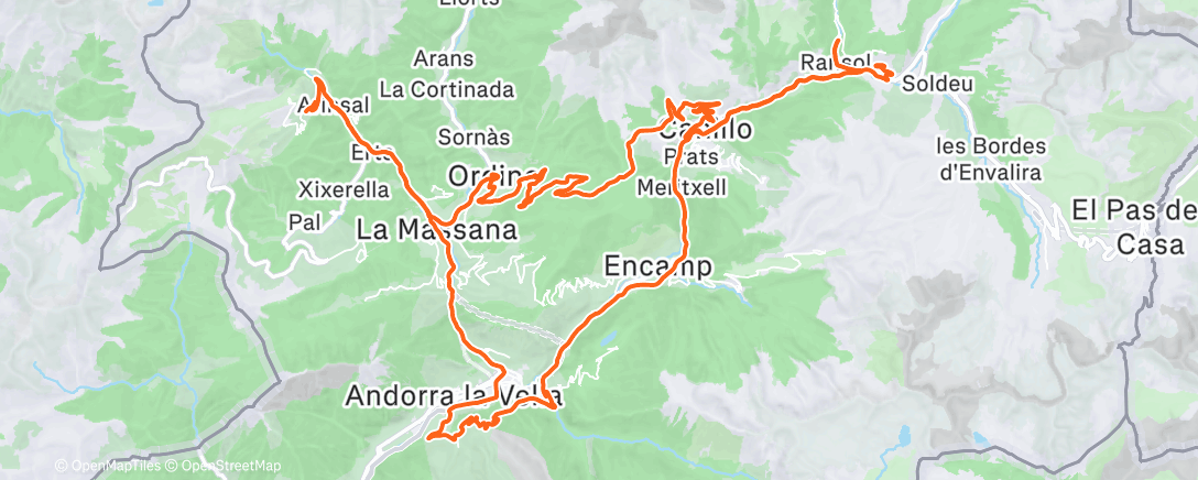 Map of the activity, Lunch Ride