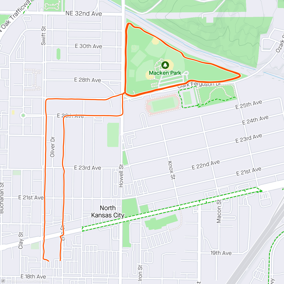 Map of the activity, Macken Miles with Scott