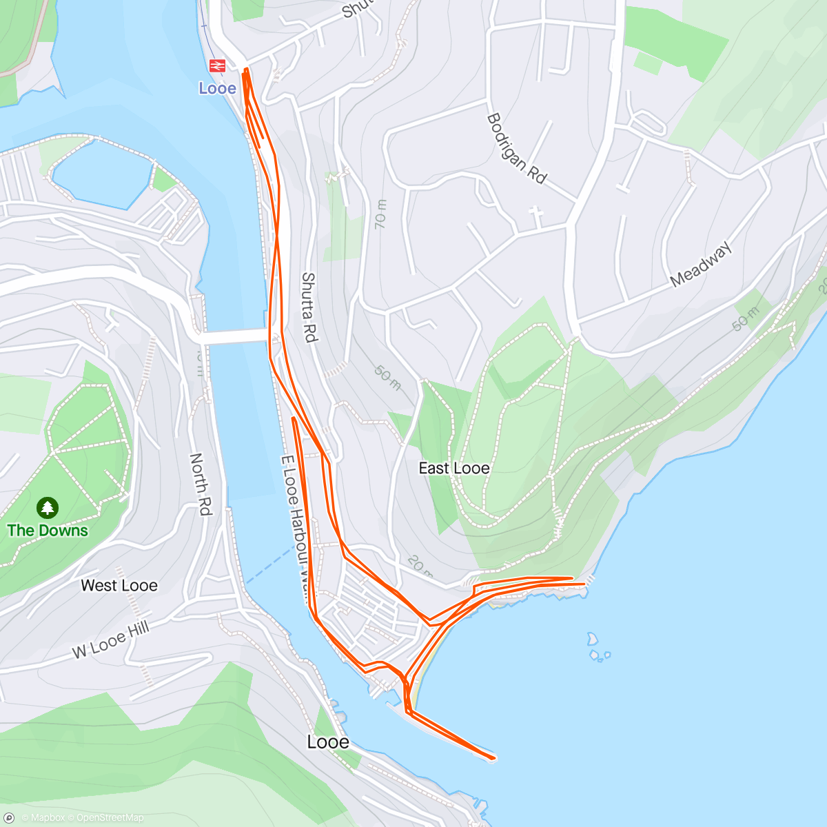 Map of the activity, Run in the sun before yoga
