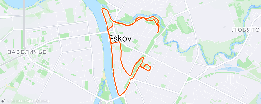 Map of the activity, Десяточка в рамках Псковского марафона