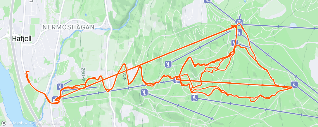Map of the activity, Hafjell