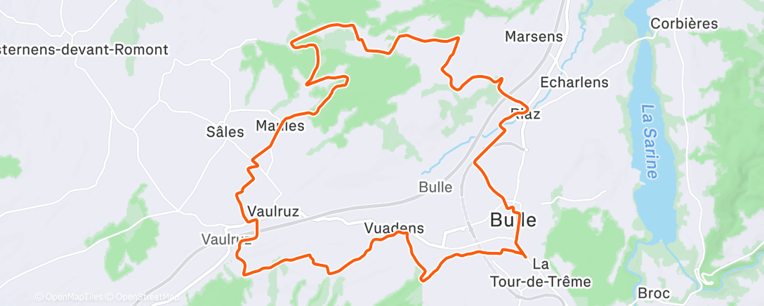 Map of the activity, Gravel le matin