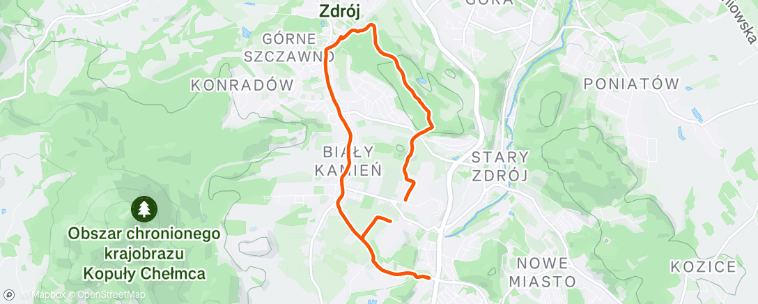 Map of the activity, Evening Mountain Bike Ride