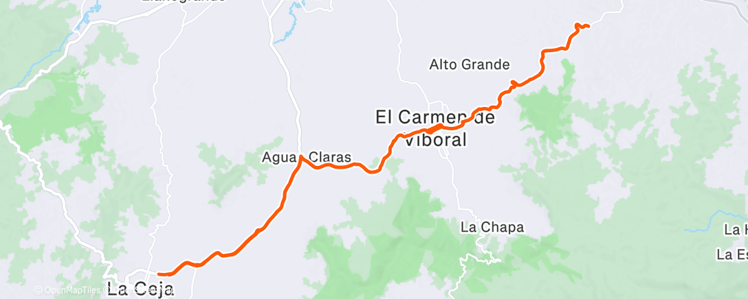 Map of the activity, Bicicleta por la mañana