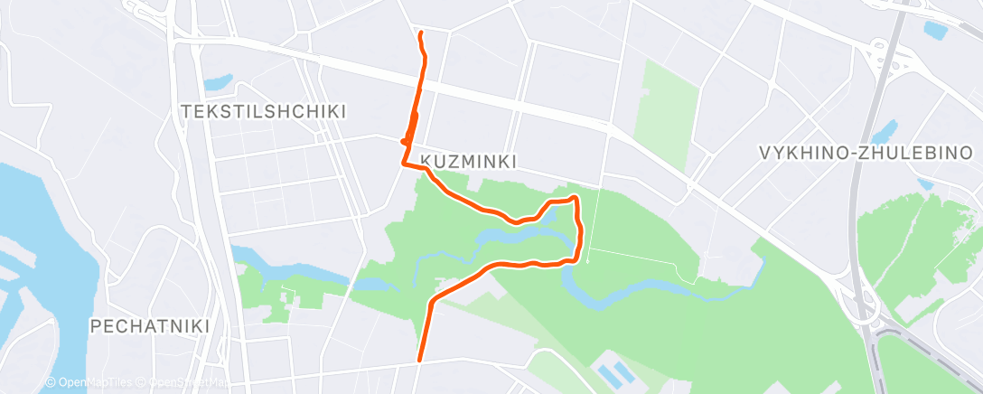 Map of the activity, Вечерний забег